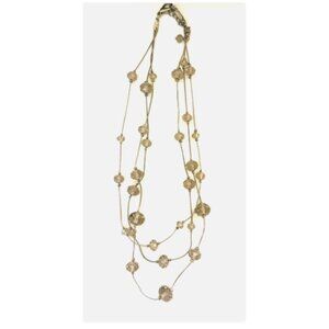 Women's Vintage Three Layer Slightly Tan Beaded 9" Fashion Necklace